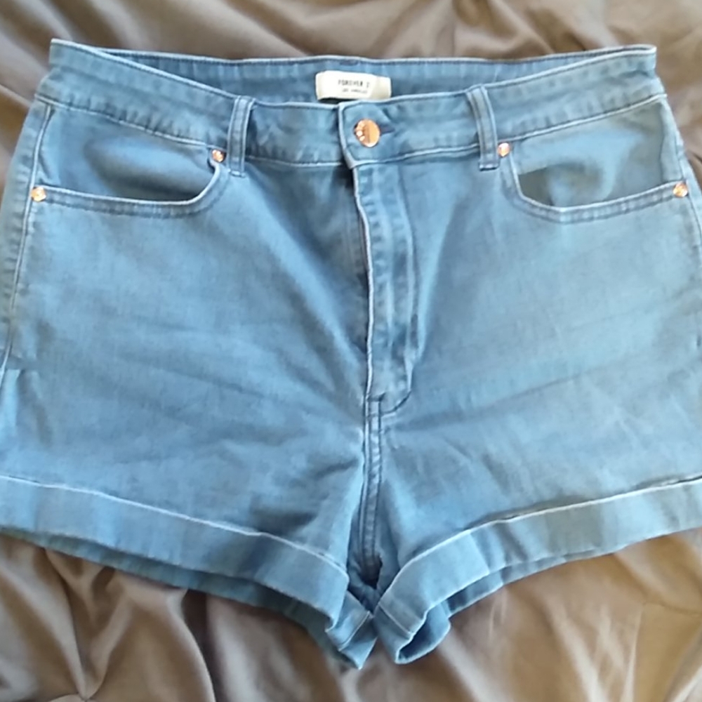 High waisted Forever 21 denim mom shorts